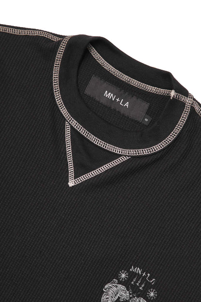 "FCF" WAFFLE TEE IN ANTHRACITE/WHITE