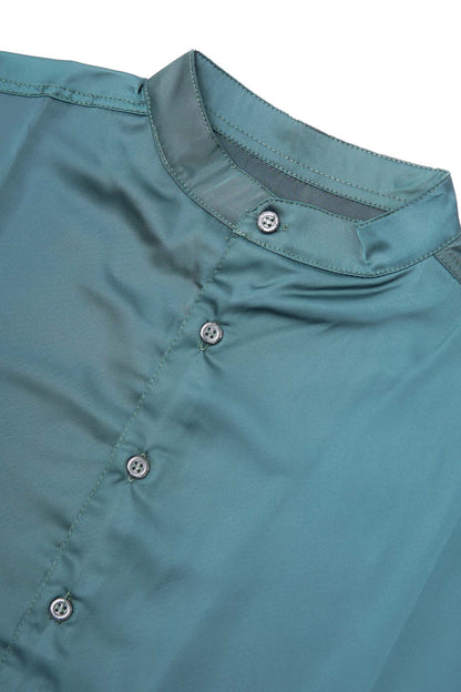 MANDARIN S/S SHIRT IN EMERALD