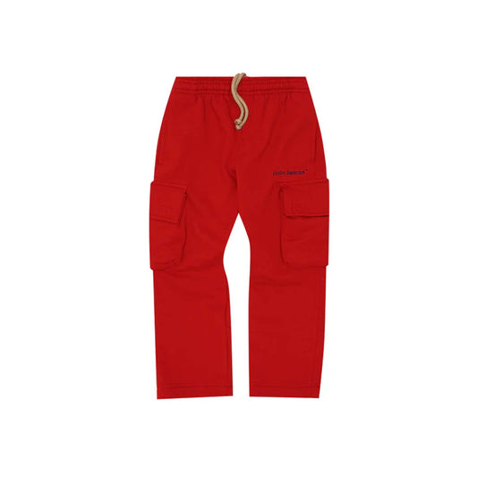 LITTLE HUMAN™ CARGO LOUNGE PANTS IN FADED RED