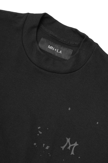 "HITTER" WAFFLE MOCK NECK V2 TEE IN ANTHRACITE