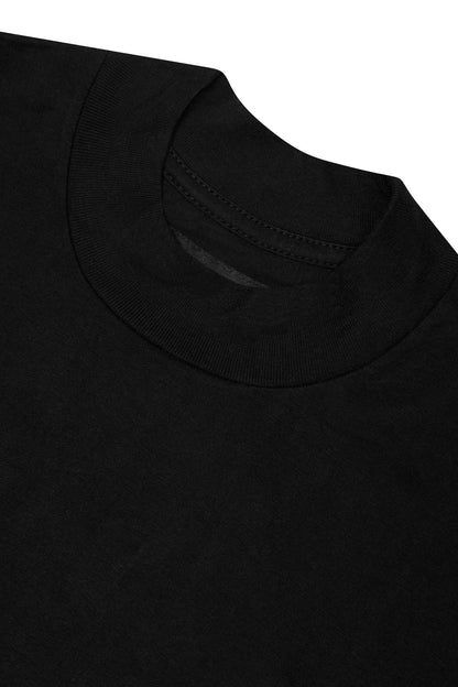 MOCK NECK TEE IN CAVIAR