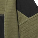 NEEDLEWORK MOCK NECK TEE IN FIELD OLIVE