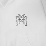 "THORN M'$" HOODIE IN WHITE