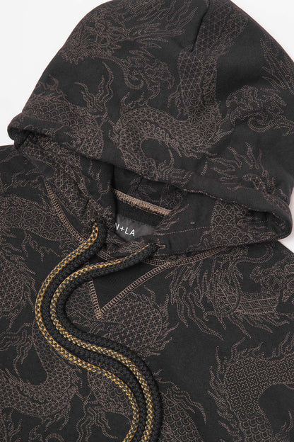 "YEAR OF THE DRAGON" HOODIE IN CAVIAR