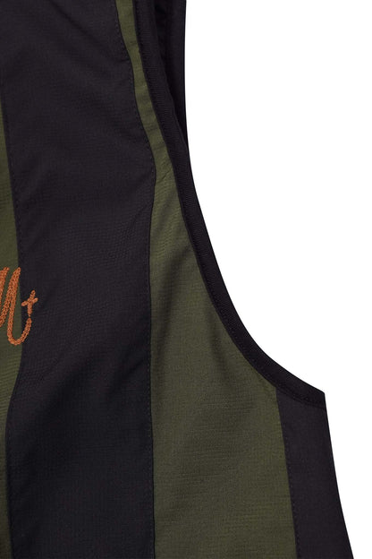 NEEDLEWORK VEST IN OLIVE/ANTHRACITE