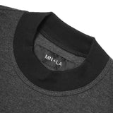 MOCK NECK TEE IN MIDNIGHT HEATHER