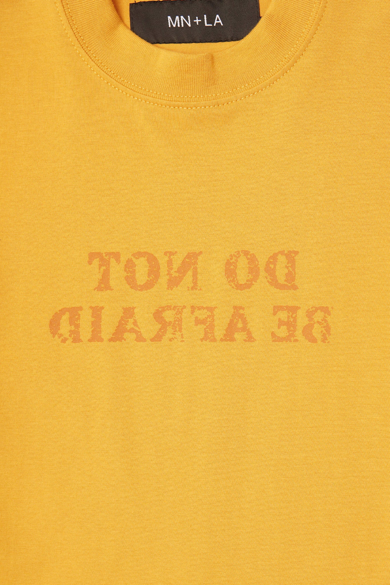 "DO NOT BE AFRAID" TEE IN MUSTARD