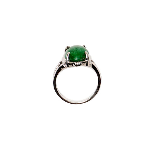 EMERALD "STEEL FANGS" RING