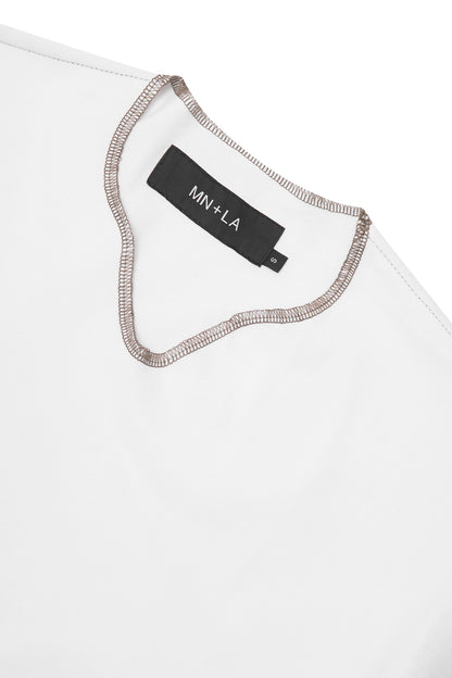 KEY NECK TEE IN WHITE