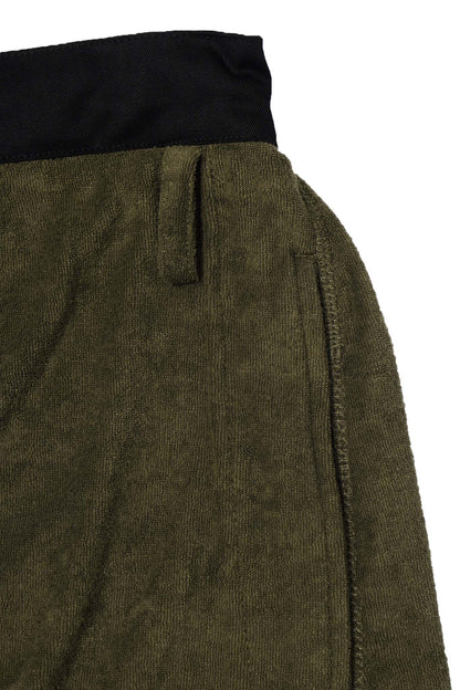 M+ TOWEL BOOTCUT PANTS IN OLIVE