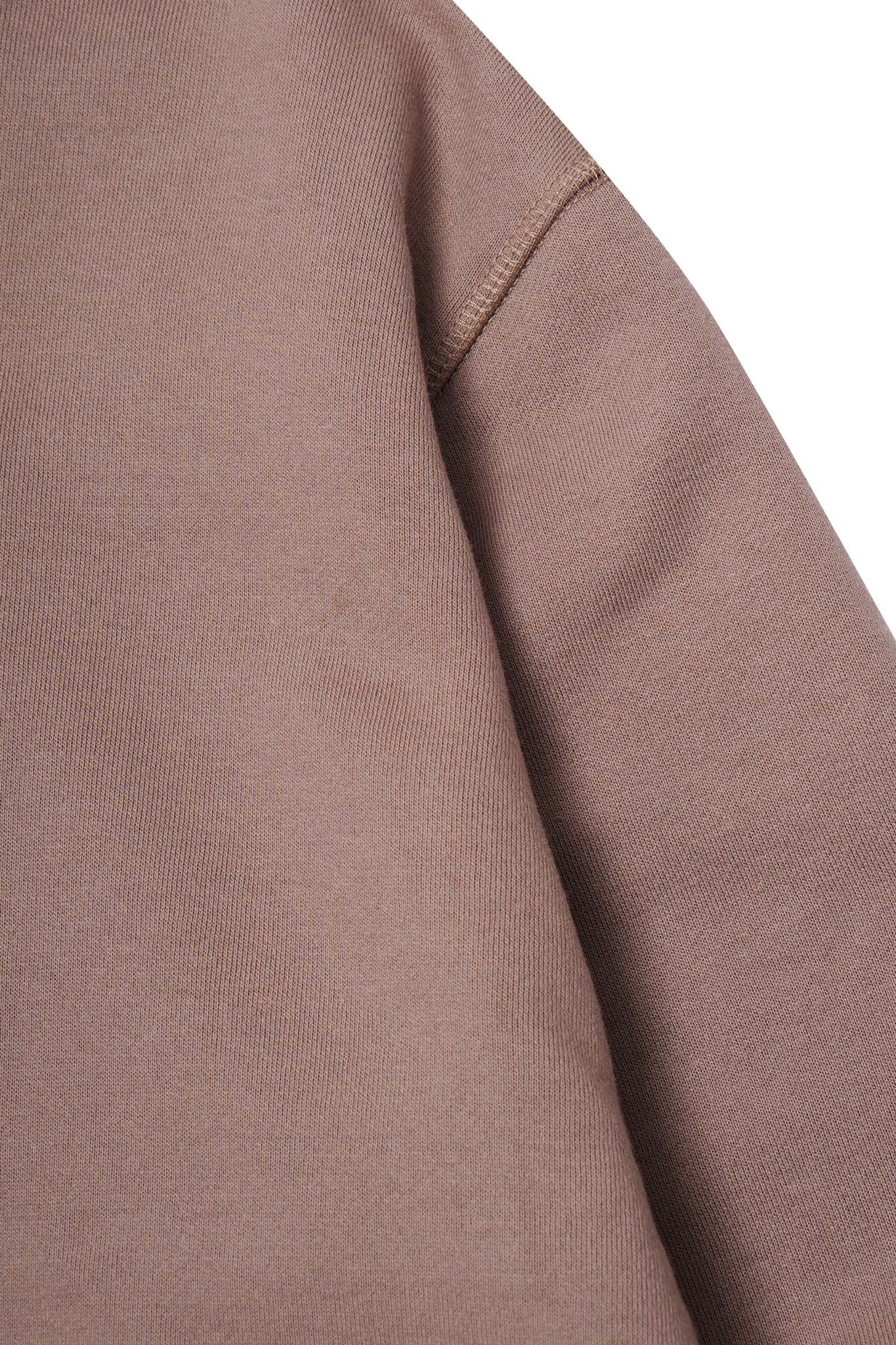 CUTOFF HOODIE IN TAN