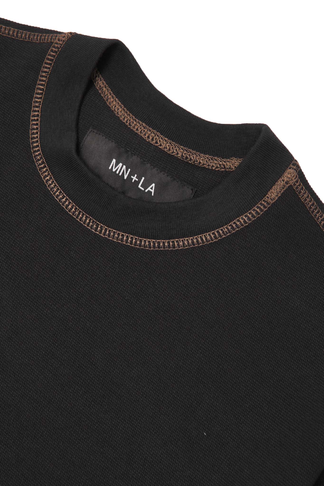 WAFFLE WEAVE LOUNGE TEE IN ANTHRACITE