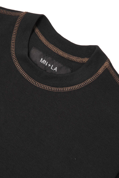 WAFFLE WEAVE LOUNGE TEE IN ANTHRACITE