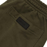 RAW FINISH CROPPED PANTS IN OLIVE