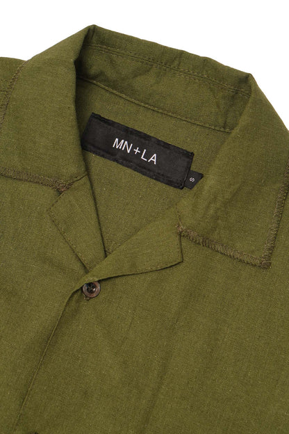 4 POCKET CUBAN SHIRT IN NEEM GREEN