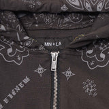 CLASSIC ZIP HOODIE IN IRON PAISLEY