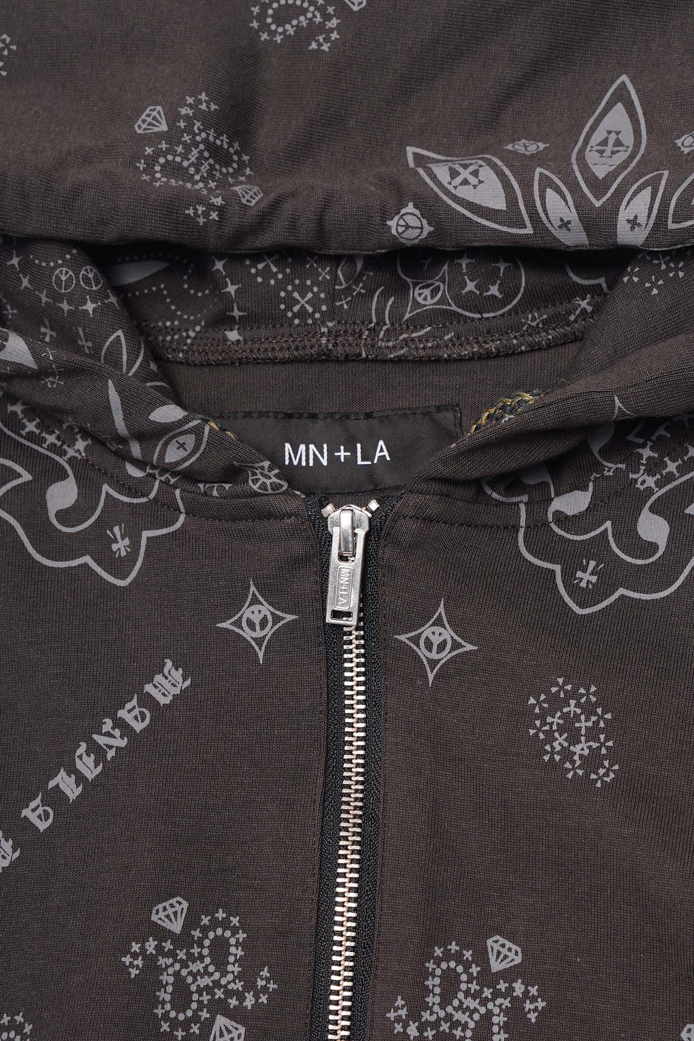 CLASSIC ZIP HOODIE IN IRON PAISLEY
