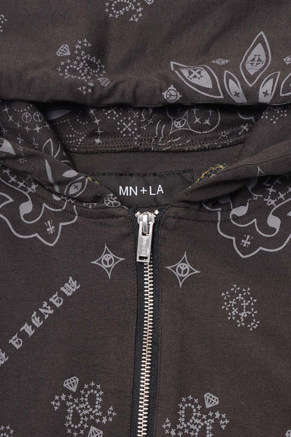 CLASSIC ZIP HOODIE IN IRON PAISLEY