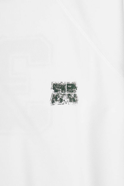 "33" TEE IN WHITE/HUNTER GREEN