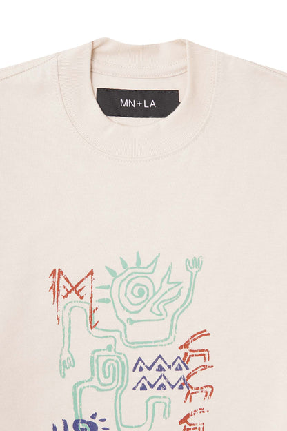 "SPIRIT WALKER" ULTRA HEAVY TEE IN OAT