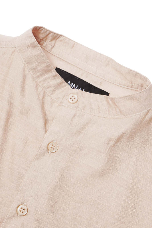 MANDARIN S/S SHIRT IN OAT