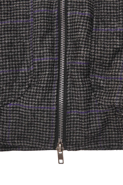 "THAI" BOMBER JACKET IN PIGEON PLAID/CITRON