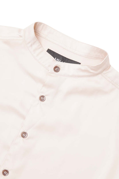 MANDARIN S/S SHIRT IN FOSSIL