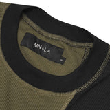 PATCHWORK MOCK NECK WAFFLE TEE IN TERRAIN