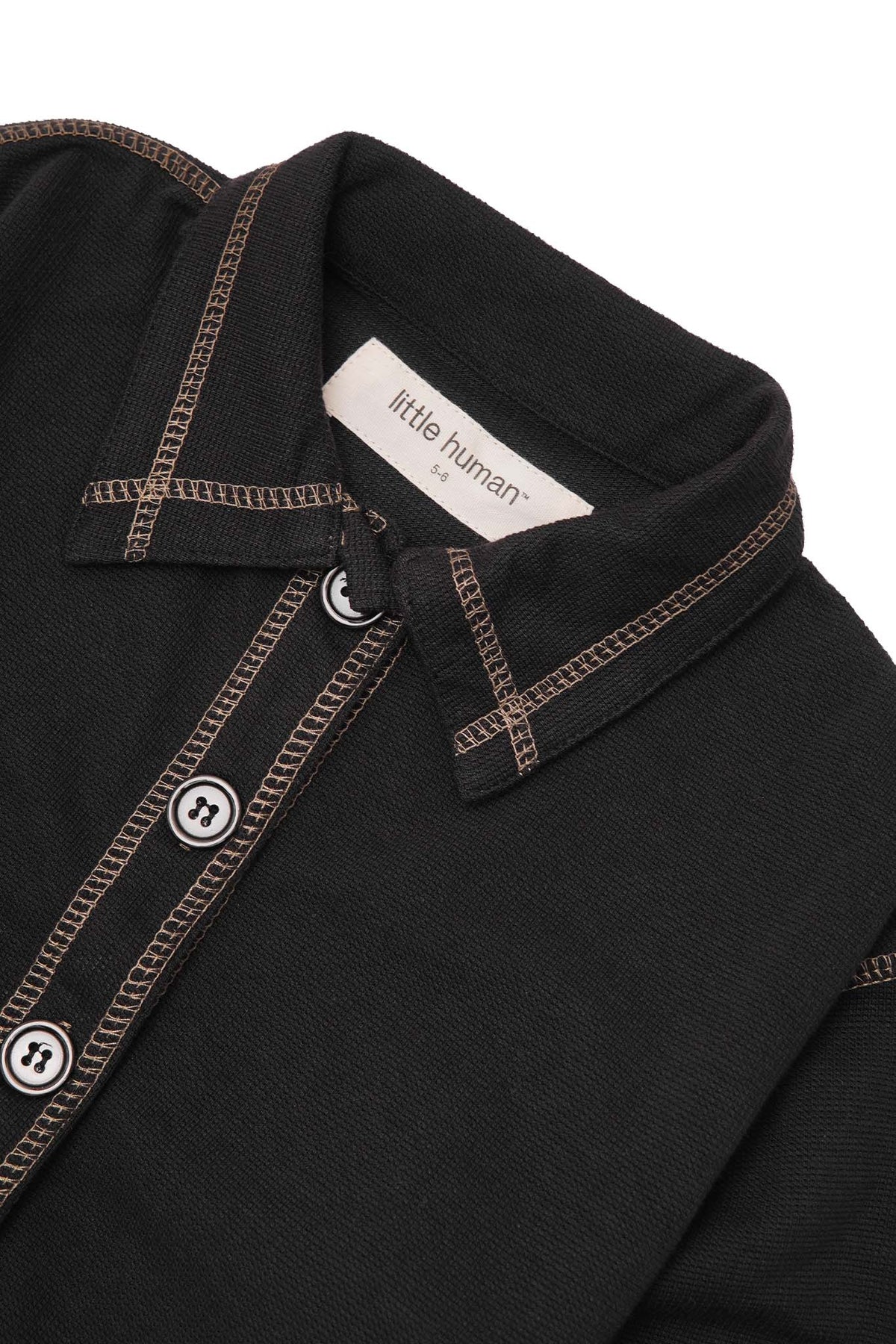 LITTLE HUMAN™ WAFFLE L/S SHIRT IN ANTHRACITE