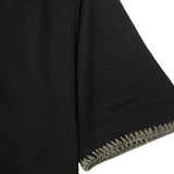 INCA PIQUE MOCK NECK TEE IN CAVIAR