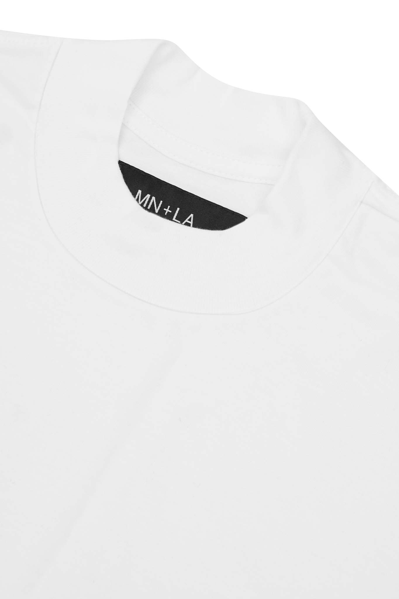 MOCK NECK TEE IN WHITE – MN+LA