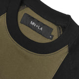 GRID TEE IN ANTHRACITE/OLIVE