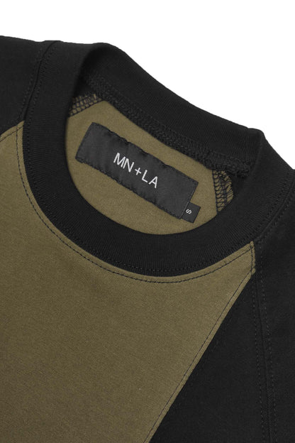 GRID TEE IN ANTHRACITE/OLIVE
