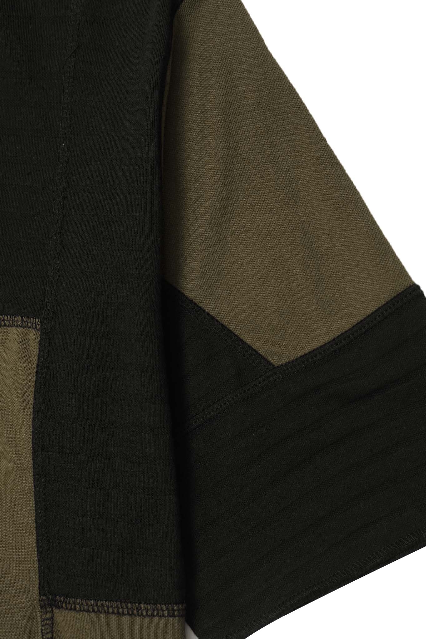 NEEDLEWORK MOCK NECK TEE IN TAIGA