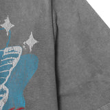 "LEAVE ME ALONE" TEE IN STONE/DARK TEAL