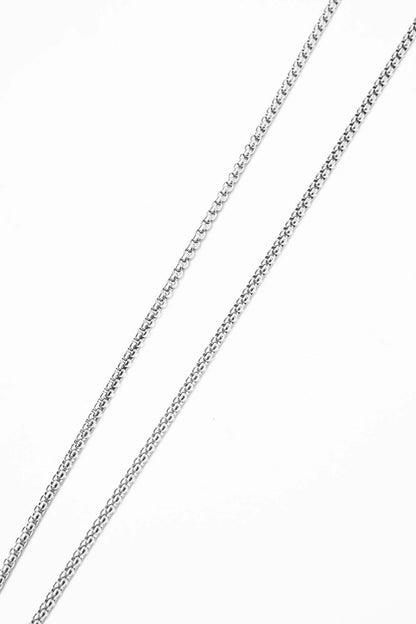 ROSE QUARTZ ICED PENDANT W/ BOX CHAIN