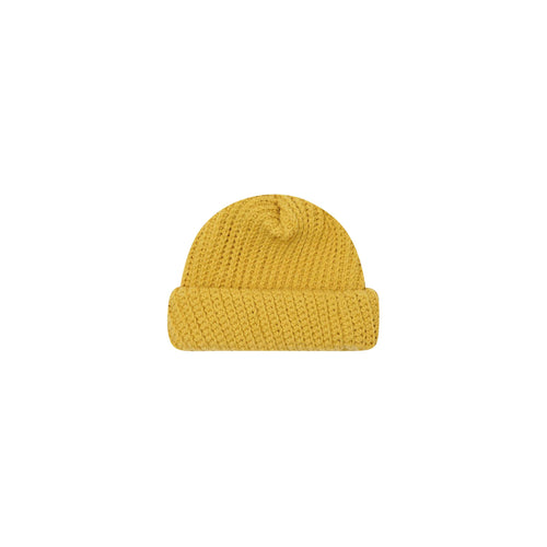 HAND KNIT FISHERMAN BEANIE (MUSTARD)