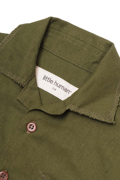 LITTLE HUMAN™ 4 POCKET CUBAN SHIRT IN OLIVE