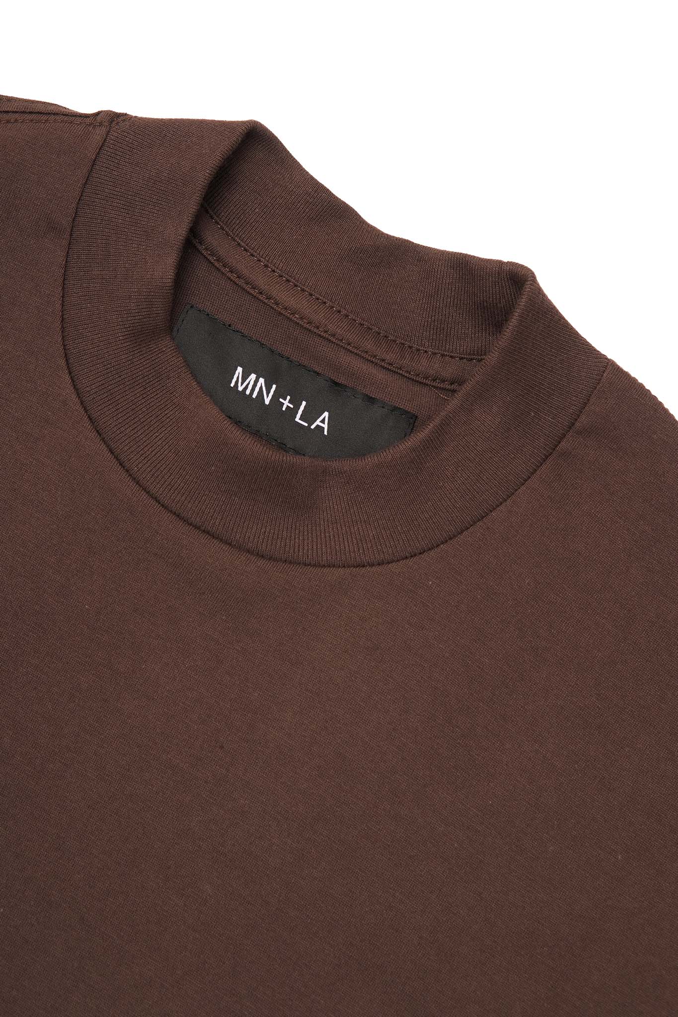 MOCK NECK TEE IN WOOD