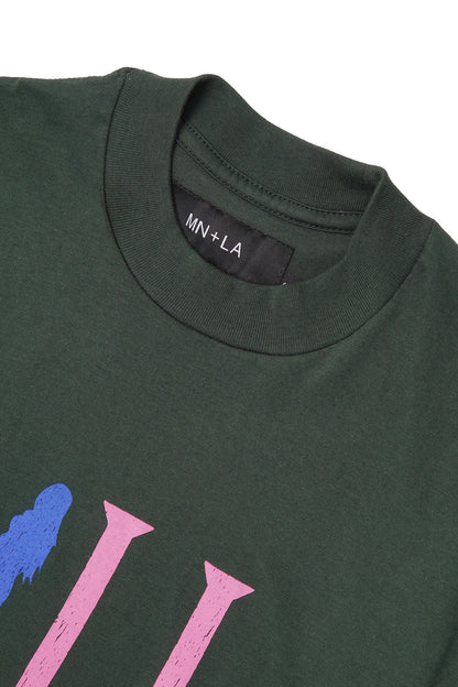 "CALL ME" TEE IN HUNTER GREEN