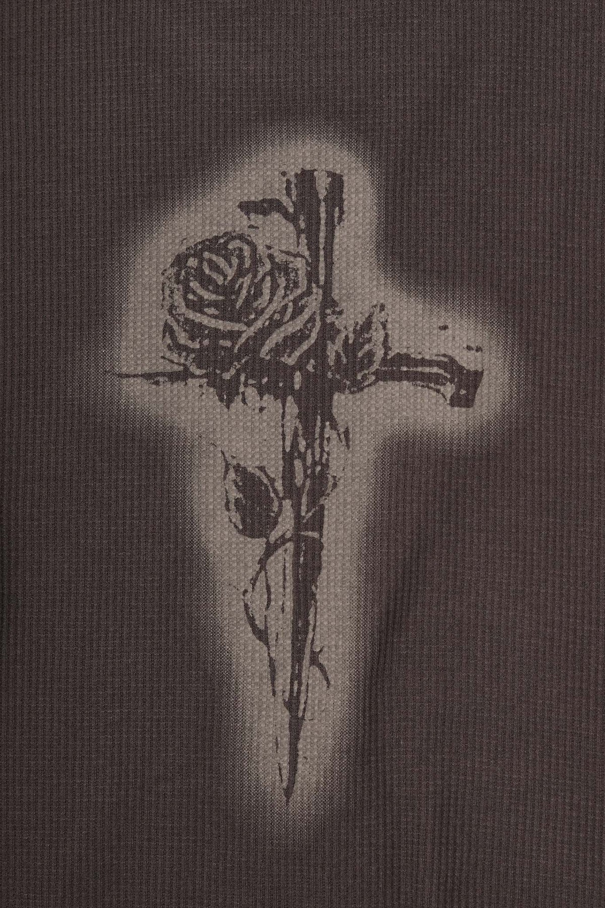 "CITY OF ANGELS" WAFFLE LONGSLEEVE TEE IN CHARCOAL GREY