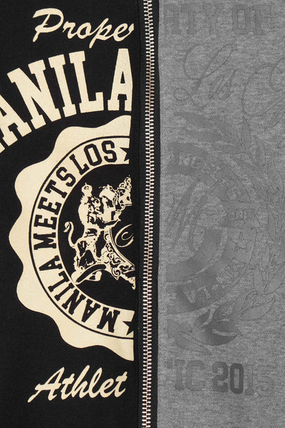 MN+LA™ SPLIT HOODIE IN ANTHRACITE/HEATHER GREY