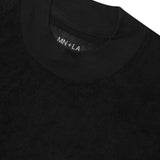TOWEL MOCK NECK TEE IN CAVIAR