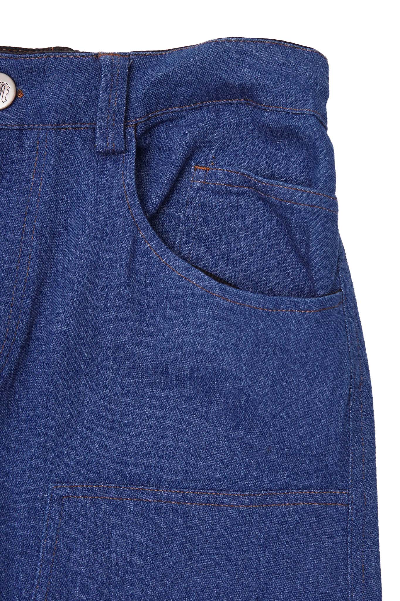 "TRUE BLUE" DOUBLE KNEE PHAT SHORTS