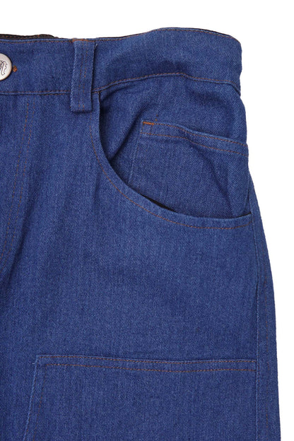 "TRUE BLUE" DOUBLE KNEE PHAT SHORTS