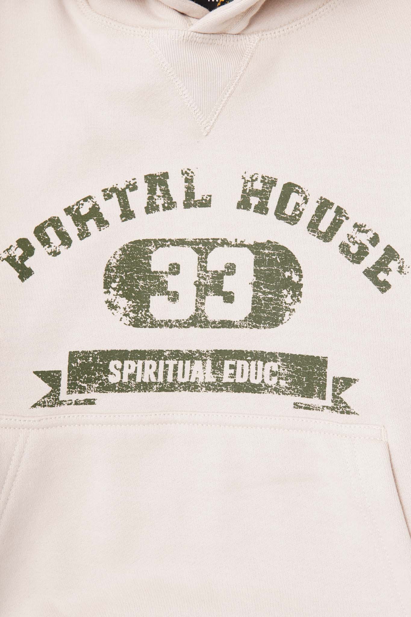 "PORTAL HOUSE 33" HOODIE IN OAT
