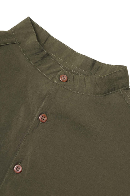 MANDARIN S/S SHIRT IN OLIVE DRAB