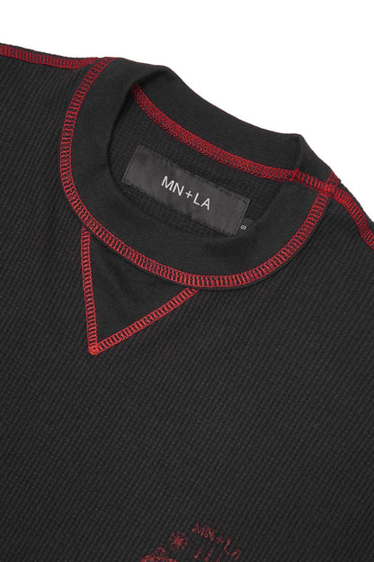 "FCF" WAFFLE TEE IN ANTHRACITE/CRIMSON
