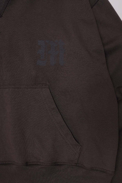 M'$ PAISLEY PATCHWORK MILITIA HOODIE IN CHARCOAL GREY