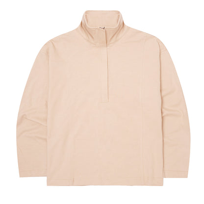 QUARTER ZIP L/S TEE IN ALABASTER